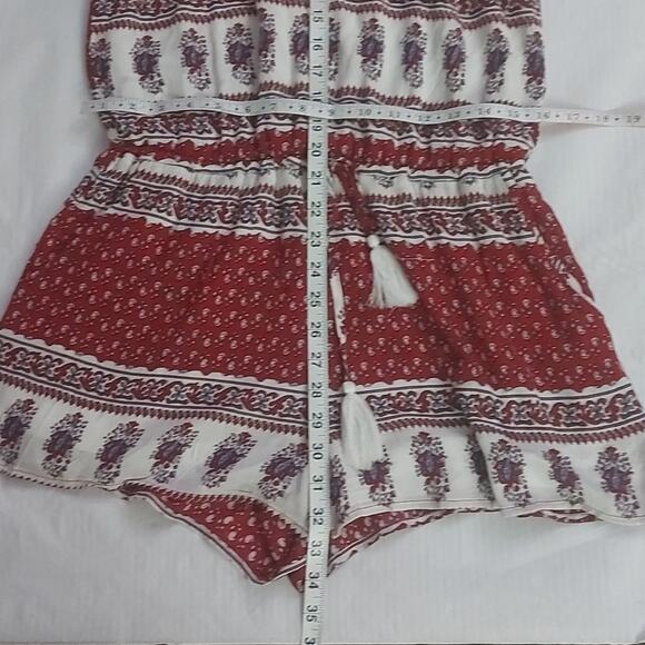 Very J Boho Tassel Tie Front Romper M Bohemian Summer Festival Hippie Summer NEW - Picture 6 of 8